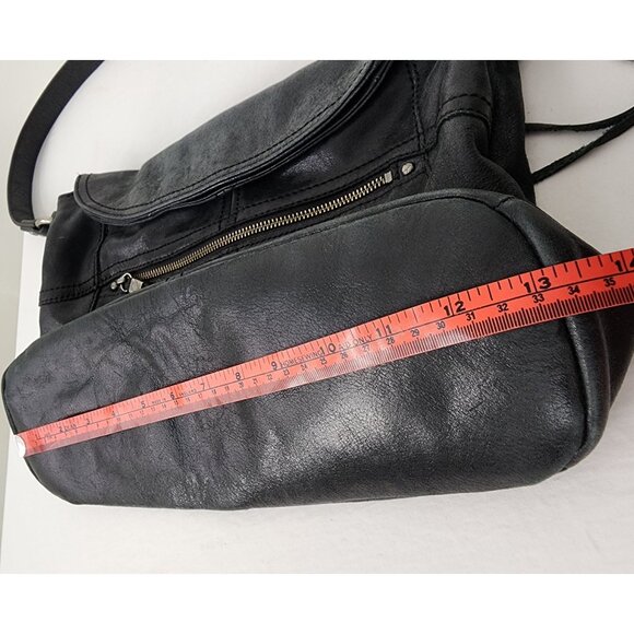 The Sak Black Leather Crossbody Adjustable Strap Rock Boho Grunge Costal Cowgirl - Picture 14 of 16